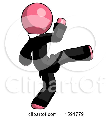 Pink Clergy Man Kick Pose by Leo Blanchette