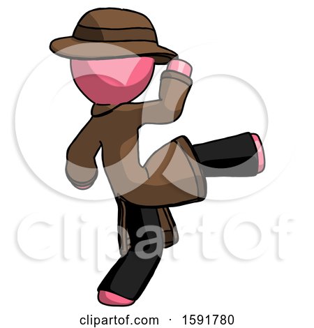 Pink Detective Man Kick Pose by Leo Blanchette