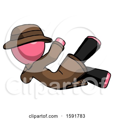 Pink Detective Man Falling Backwards by Leo Blanchette