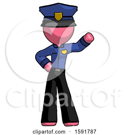Pink Police Man Waving Left Arm with Hand on Hip by Leo Blanchette