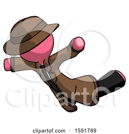 Pink Detective Man Skydiving or Falling to Death by Leo Blanchette