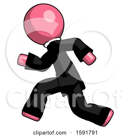 Pink Clergy Man Running Fast Left by Leo Blanchette