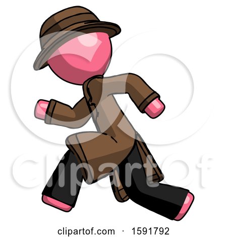 Pink Detective Man Running Fast Left by Leo Blanchette