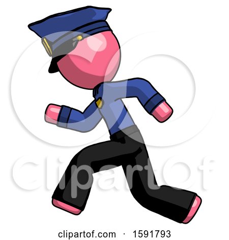 Pink Police Man Running Fast Left by Leo Blanchette