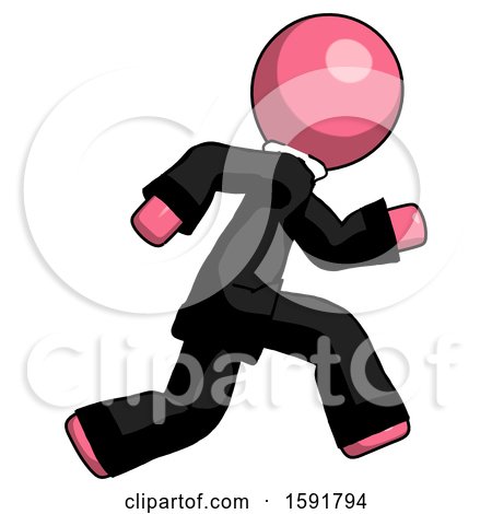 Pink Clergy Man Running Fast Right by Leo Blanchette