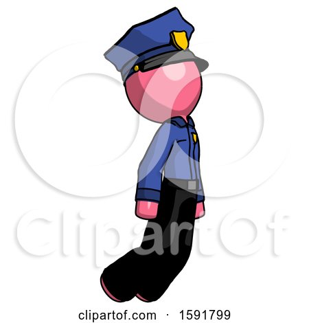 Pink Police Man Floating Through Air Right by Leo Blanchette