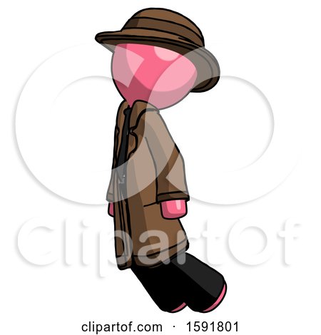 Pink Detective Man Floating Through Air Left by Leo Blanchette