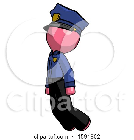 Pink Police Man Floating Through Air Left by Leo Blanchette