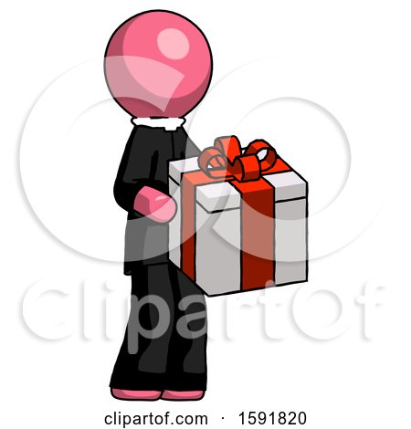 Pink Clergy Man Giving a Present by Leo Blanchette