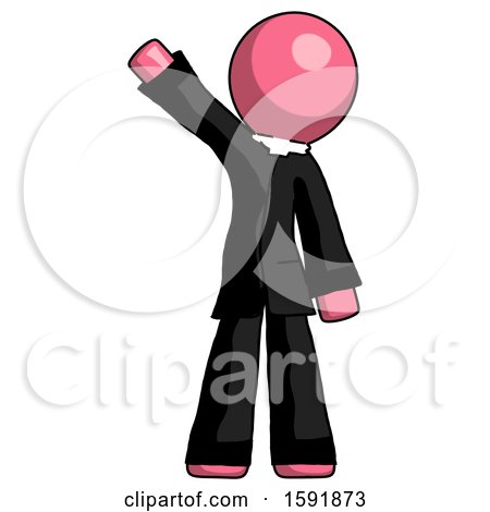 Pink Clergy Man Waving Emphatically with Right Arm by Leo Blanchette