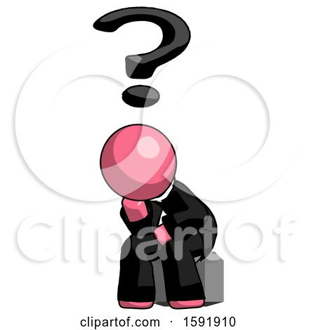 Pink Clergy Man Thinker Question Mark Concept by Leo Blanchette