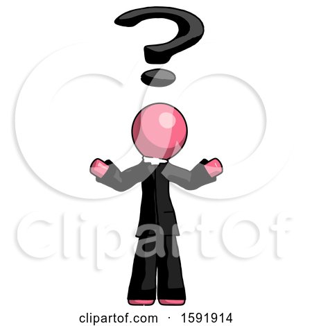 Pink Clergy Man with Question Mark Above Head, Confused by Leo Blanchette