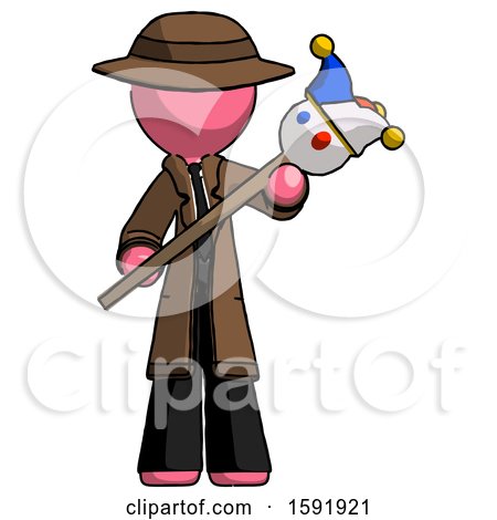 Pink Detective Man Holding Jester Diagonally by Leo Blanchette