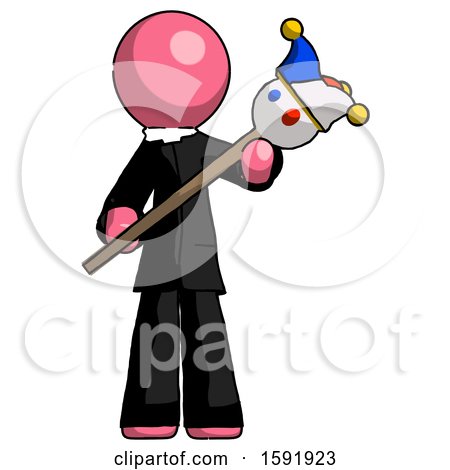 Pink Clergy Man Holding Jester Diagonally by Leo Blanchette