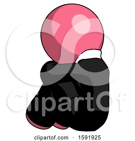 Pink Clergy Man Sitting with Head down Back View Facing Left by Leo Blanchette