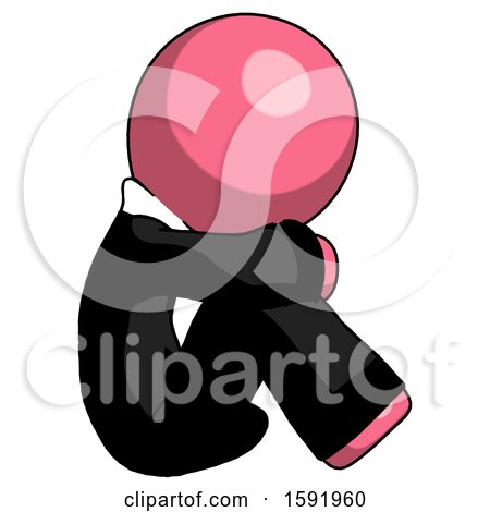 Pink Clergy Man Sitting with Head down Facing Sideways Right by Leo Blanchette