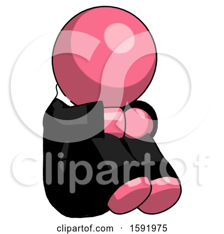 Pink Clergy Man Sitting with Head down Facing Angle Right by Leo Blanchette