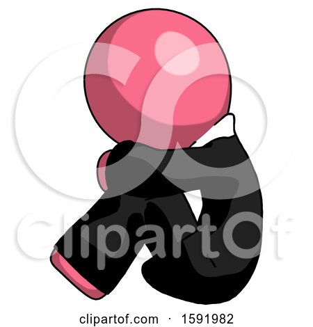 Pink Clergy Man Sitting with Head down Facing Sideways Left by Leo Blanchette