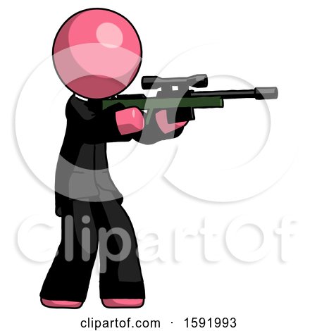 Pink Clergy Man Shooting Sniper Rifle by Leo Blanchette