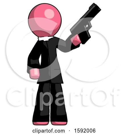 Pink Clergy Man Holding Handgun by Leo Blanchette