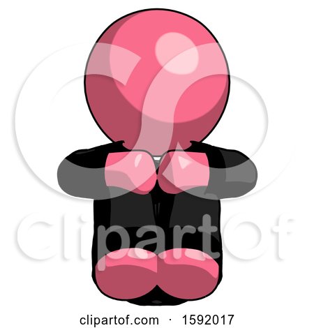 Pink Clergy Man Sitting with Head down Facing Forward by Leo Blanchette