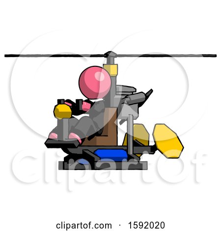 Pink Clergy Man Flying in Gyrocopter Front Side Angle View by Leo Blanchette