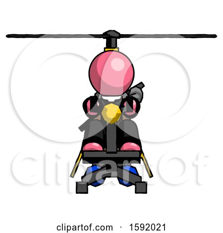 Pink Clergy Man Flying in Gyrocopter Front View by Leo Blanchette