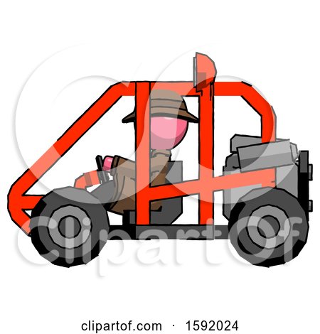 Pink Detective Man Riding Sports Buggy Side View by Leo Blanchette