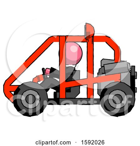 Pink Clergy Man Riding Sports Buggy Side View by Leo Blanchette