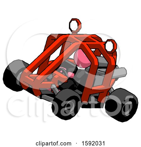 Pink Clergy Man Riding Sports Buggy Side Top Angle View by Leo Blanchette
