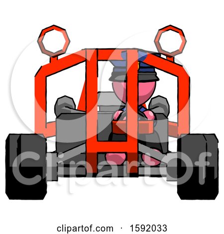 Pink Police Man Riding Sports Buggy Front View by Leo Blanchette