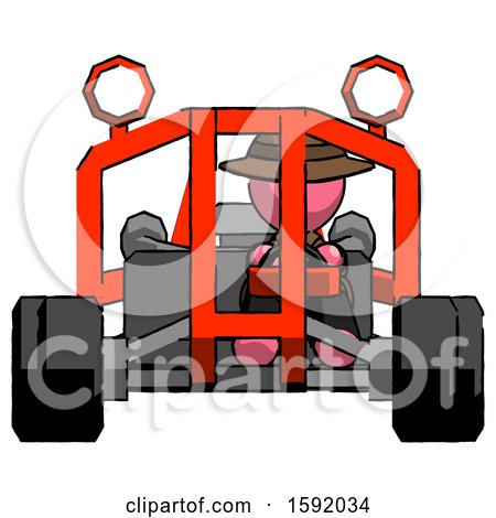 Pink Detective Man Riding Sports Buggy Front View by Leo Blanchette