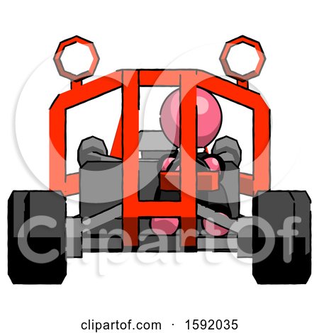 Pink Clergy Man Riding Sports Buggy Front View by Leo Blanchette