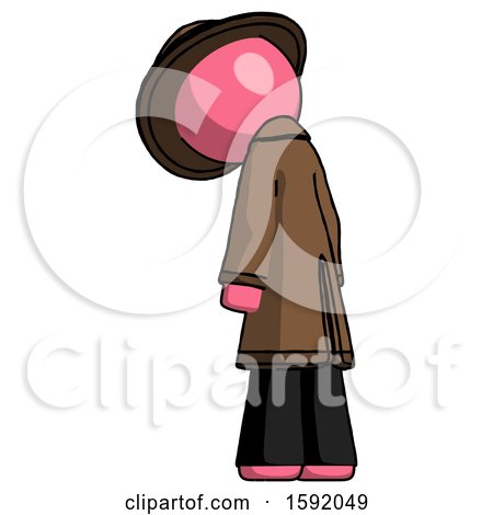 Pink Detective Man Depressed with Head Down, Back to Viewer, Left by Leo Blanchette