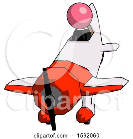 Pink Clergy Man in Geebee Stunt Plane Descending Front Angle View by Leo Blanchette