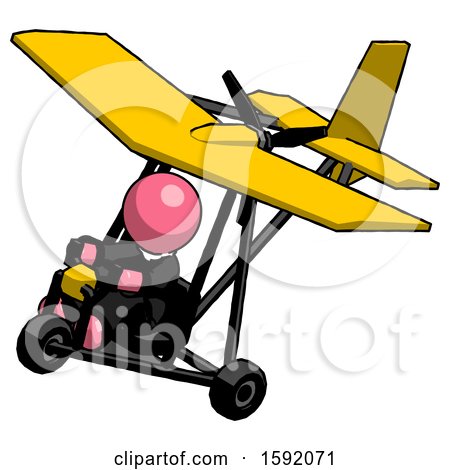 Pink Clergy Man in Ultralight Aircraft Top Side View by Leo Blanchette