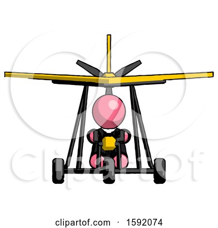 Pink Clergy Man in Ultralight Aircraft Front View by Leo Blanchette