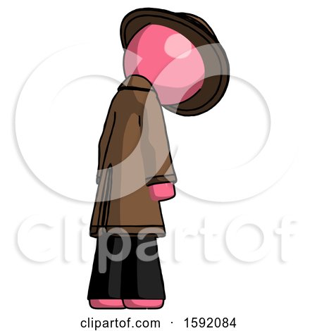 Pink Detective Man Depressed with Head Down, Back to Viewer, Right by Leo Blanchette