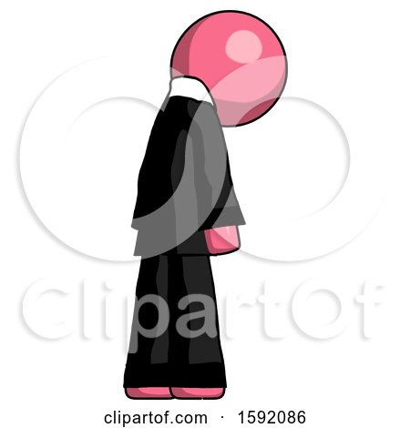 Pink Clergy Man Depressed with Head Down, Back to Viewer, Right by Leo Blanchette
