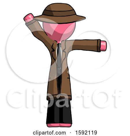 Pink Detective Man Directing Traffic Right by Leo Blanchette