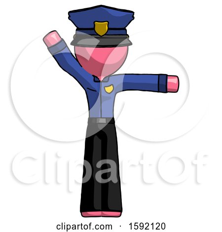 Pink Police Man Directing Traffic Right by Leo Blanchette
