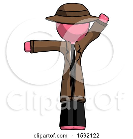Pink Detective Man Directing Traffic Left by Leo Blanchette