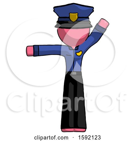 Pink Police Man Directing Traffic Left by Leo Blanchette