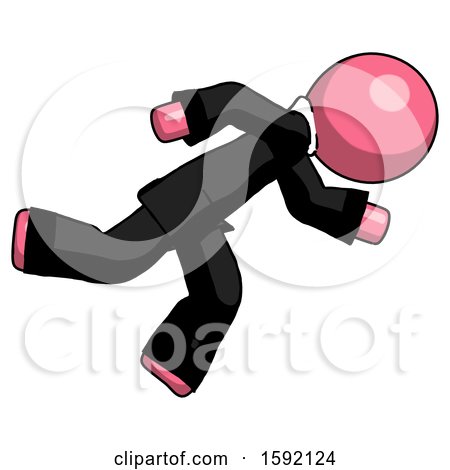 Pink Clergy Man Running While Falling down by Leo Blanchette