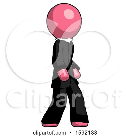 Pink Clergy Man Walking Turned Right Front View by Leo Blanchette