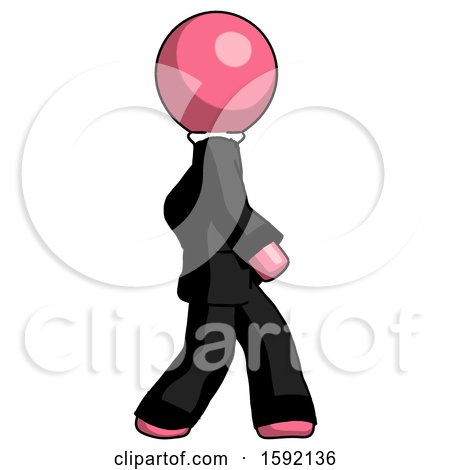 Pink Clergy Man Walking Right Side View by Leo Blanchette