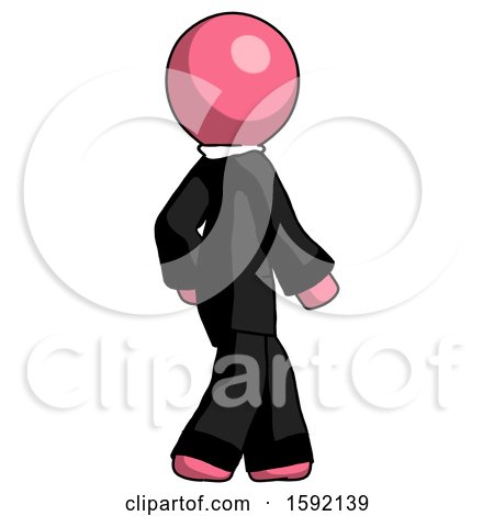 Pink Clergy Man Walking Away Direction Right View by Leo Blanchette