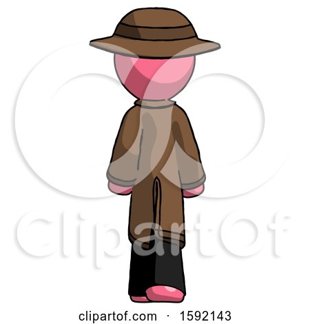 Pink Detective Man Walking Away, Back View by Leo Blanchette