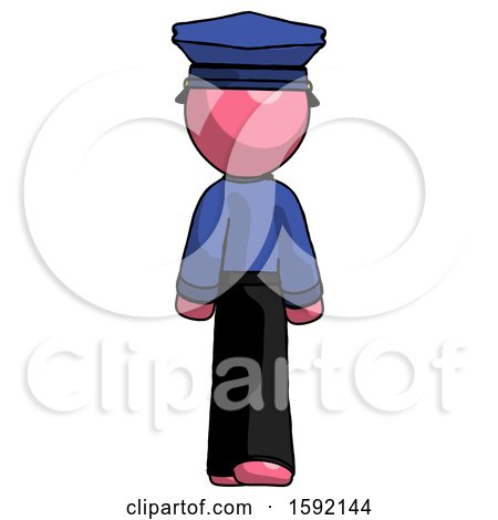 Pink Police Man Walking Away, Back View by Leo Blanchette