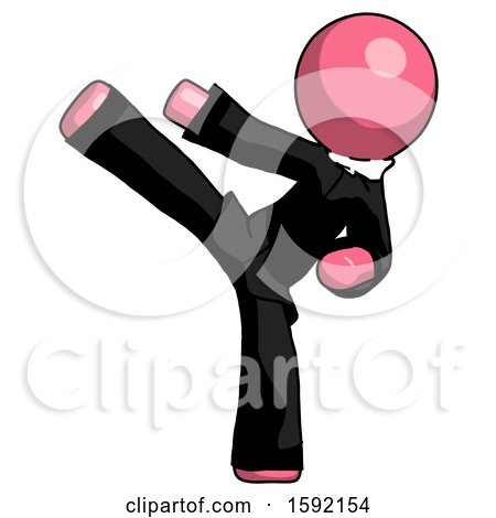 Pink Clergy Man Ninja Kick Left by Leo Blanchette